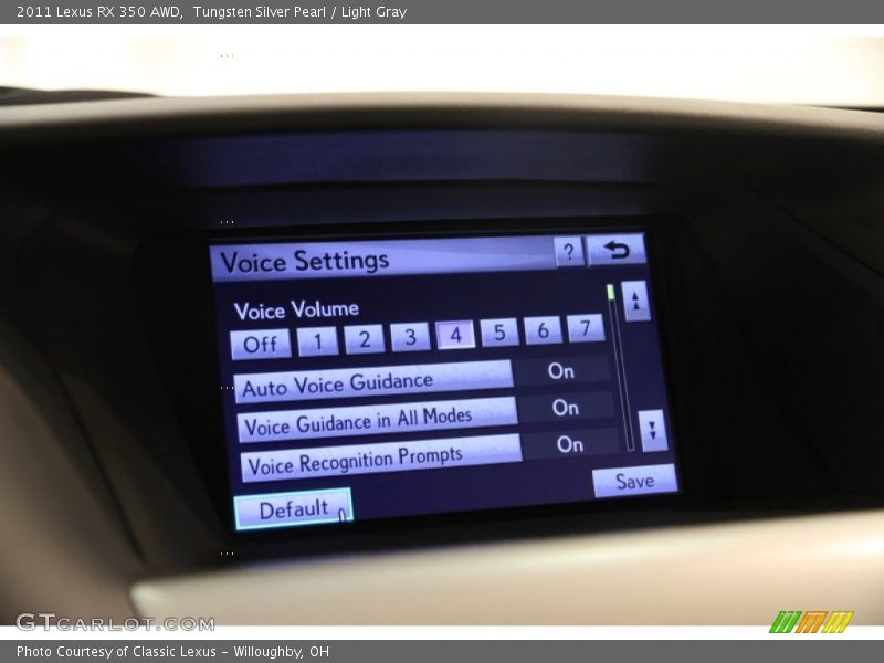 Tungsten Silver Pearl / Light Gray 2011 Lexus RX 350 AWD