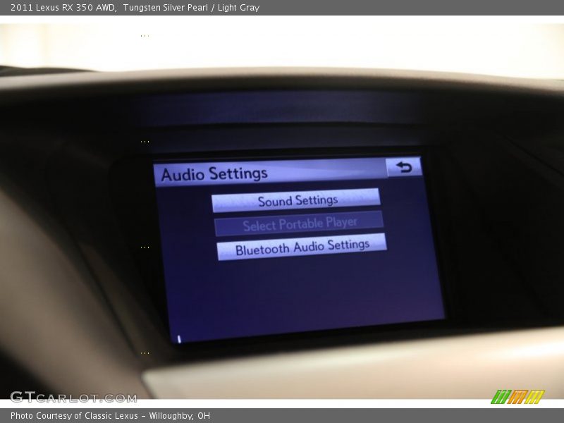 Tungsten Silver Pearl / Light Gray 2011 Lexus RX 350 AWD