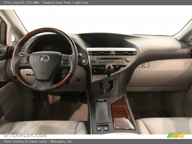 Tungsten Silver Pearl / Light Gray 2011 Lexus RX 350 AWD