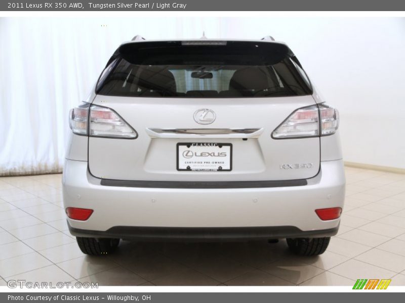 Tungsten Silver Pearl / Light Gray 2011 Lexus RX 350 AWD