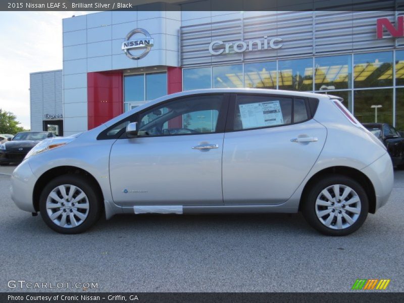 Brilliant Silver / Black 2015 Nissan LEAF S