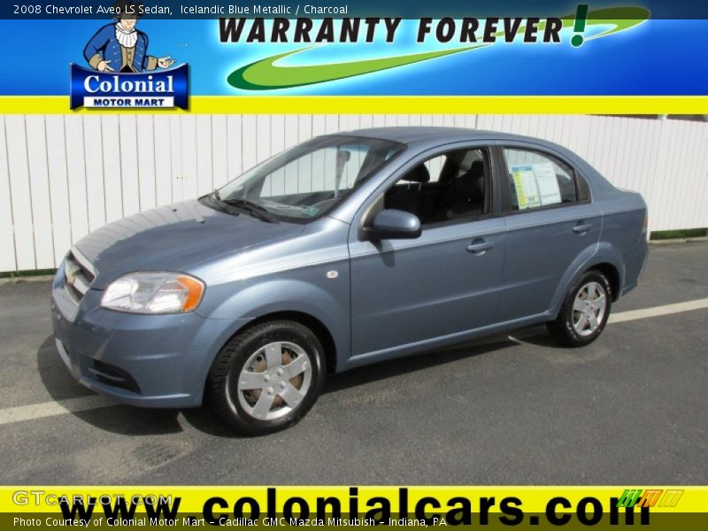 Icelandic Blue Metallic / Charcoal 2008 Chevrolet Aveo LS Sedan