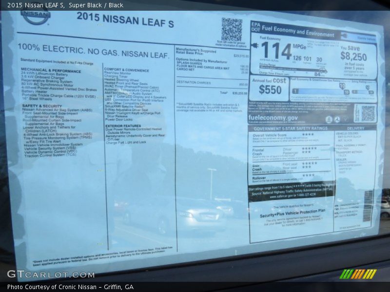  2015 LEAF S Window Sticker