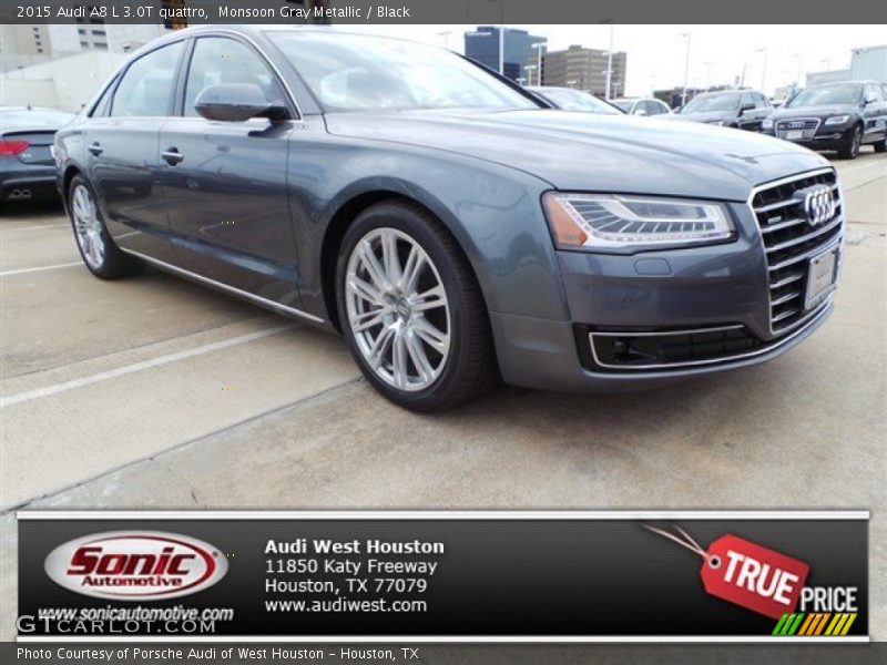 Monsoon Gray Metallic / Black 2015 Audi A8 L 3.0T quattro
