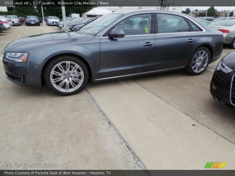 Monsoon Gray Metallic / Black 2015 Audi A8 L 3.0T quattro