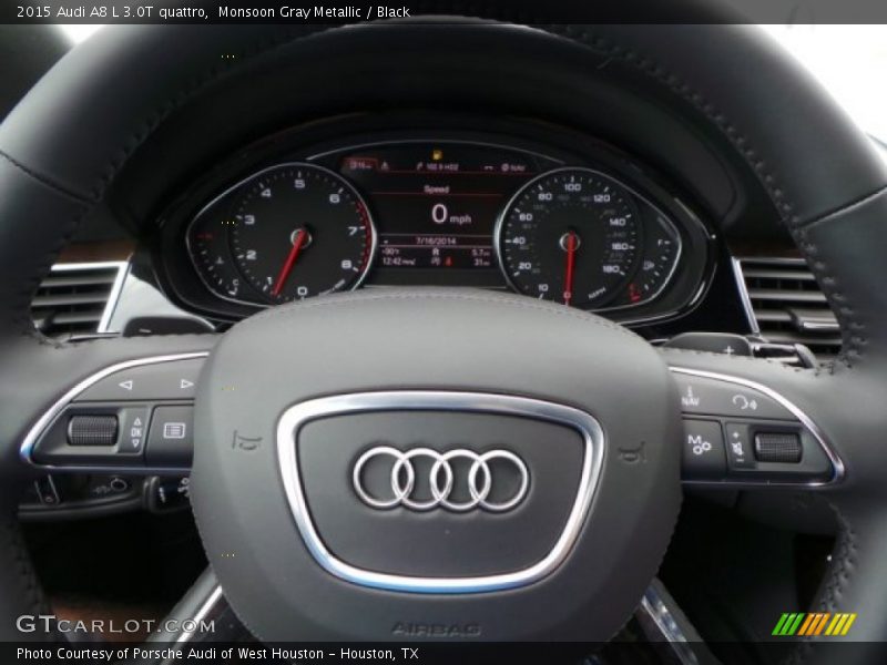Monsoon Gray Metallic / Black 2015 Audi A8 L 3.0T quattro