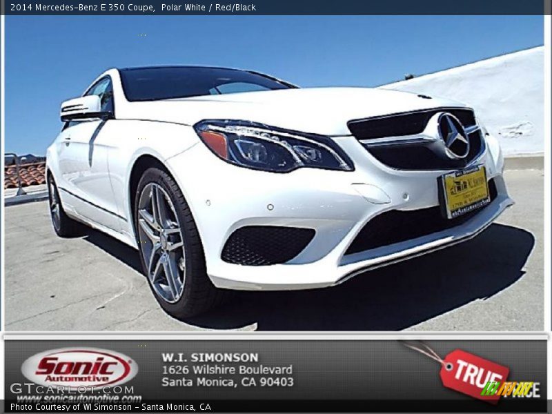 Polar White / Red/Black 2014 Mercedes-Benz E 350 Coupe