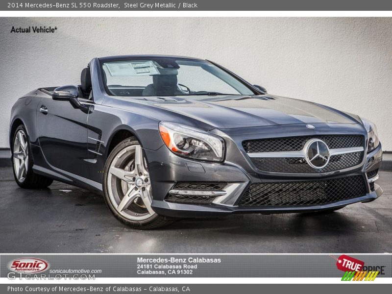 Steel Grey Metallic / Black 2014 Mercedes-Benz SL 550 Roadster