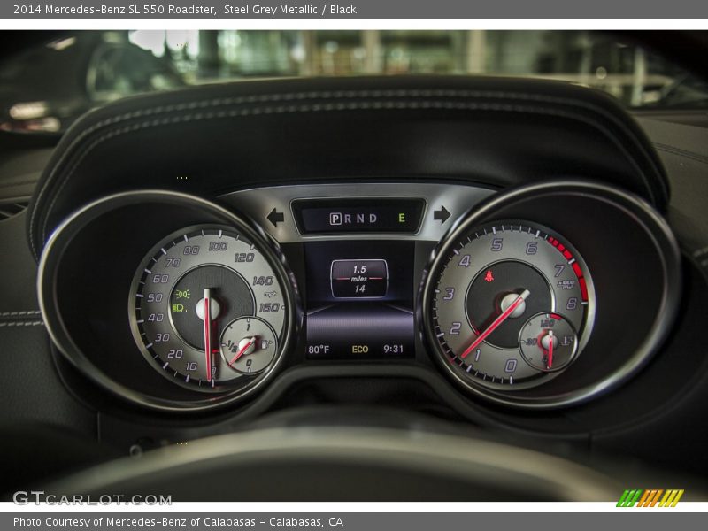 Steel Grey Metallic / Black 2014 Mercedes-Benz SL 550 Roadster