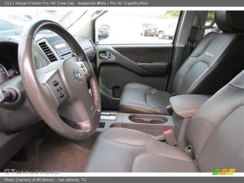 Avalanche White / Pro 4X Graphite/Red 2011 Nissan Frontier Pro-4X Crew Cab