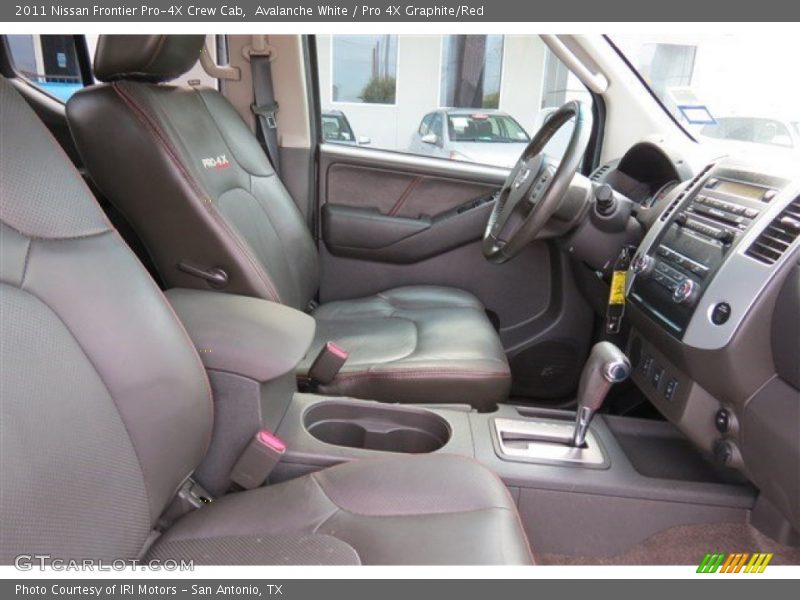 Avalanche White / Pro 4X Graphite/Red 2011 Nissan Frontier Pro-4X Crew Cab