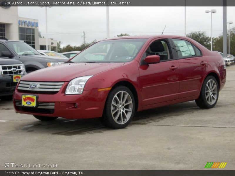 Redfire Metallic / Red/Charcoal Black Leather 2009 Ford Fusion SE Sport