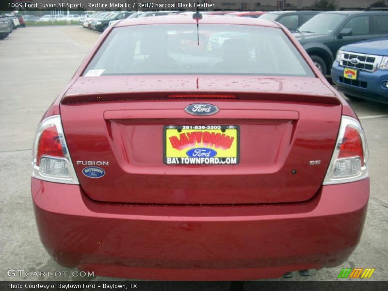 Redfire Metallic / Red/Charcoal Black Leather 2009 Ford Fusion SE Sport