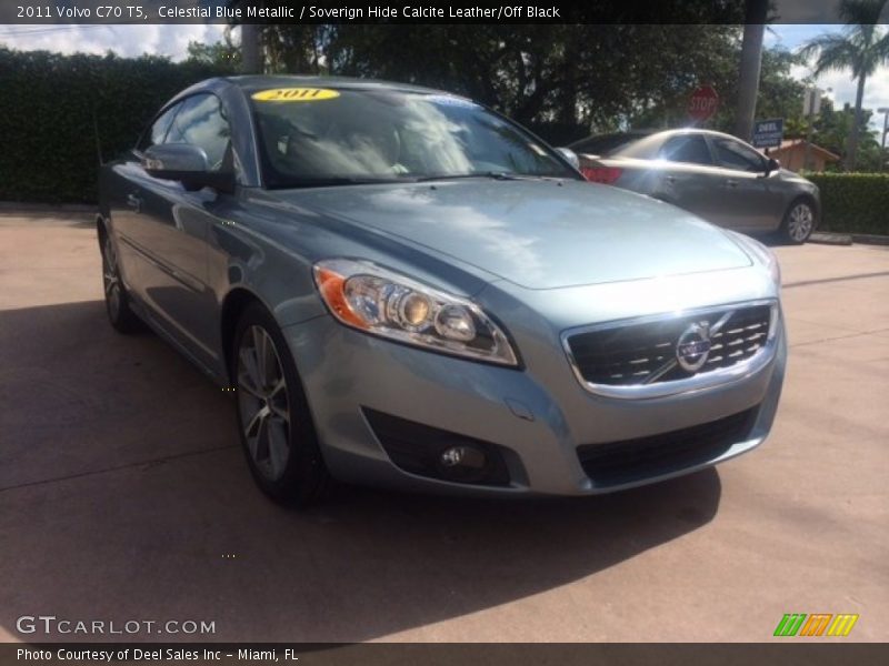Celestial Blue Metallic / Soverign Hide Calcite Leather/Off Black 2011 Volvo C70 T5