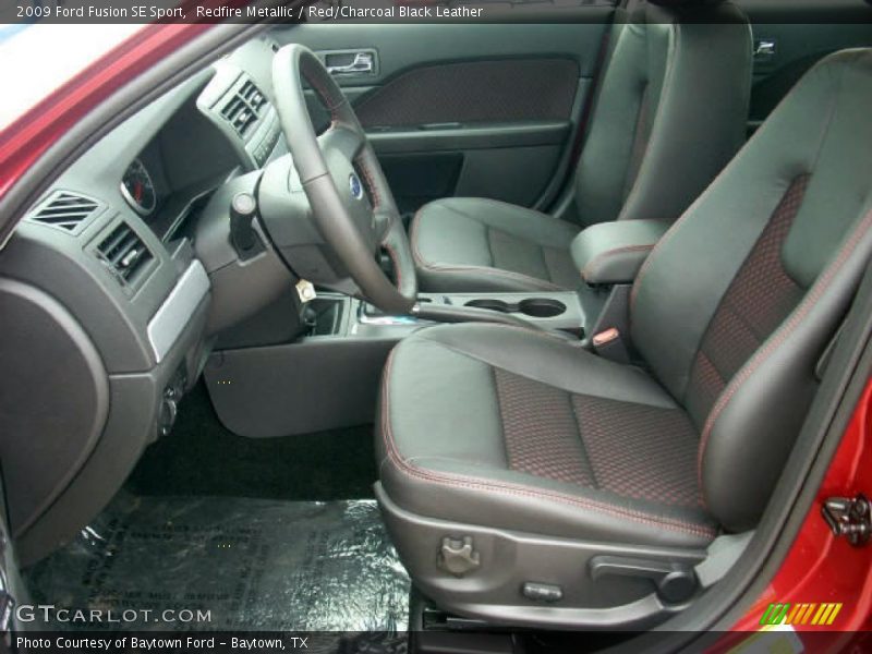 Redfire Metallic / Red/Charcoal Black Leather 2009 Ford Fusion SE Sport
