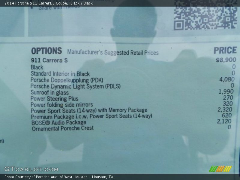 Black / Black 2014 Porsche 911 Carrera S Coupe