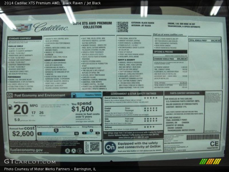  2014 XTS Premium AWD Window Sticker