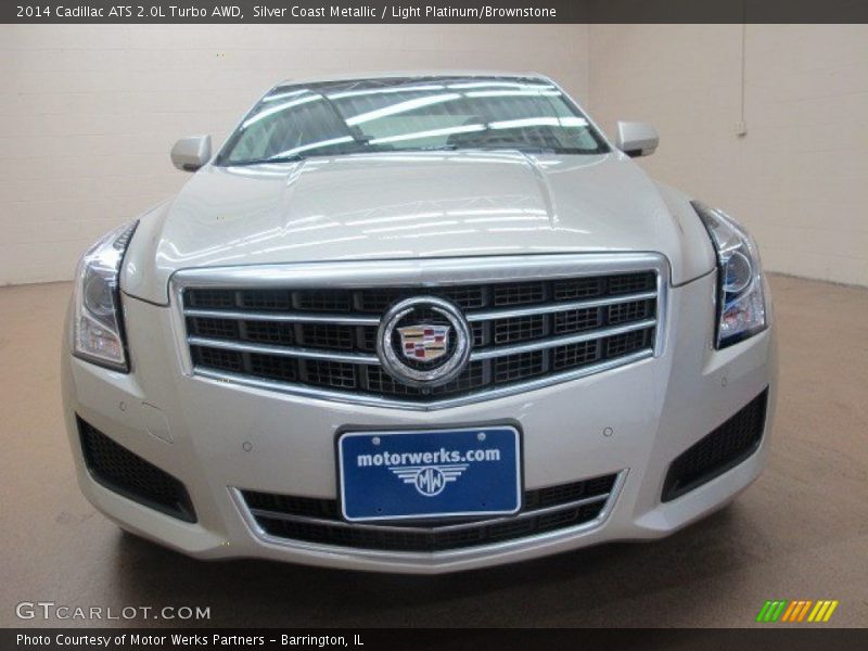 Silver Coast Metallic / Light Platinum/Brownstone 2014 Cadillac ATS 2.0L Turbo AWD