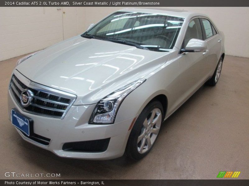 Silver Coast Metallic / Light Platinum/Brownstone 2014 Cadillac ATS 2.0L Turbo AWD