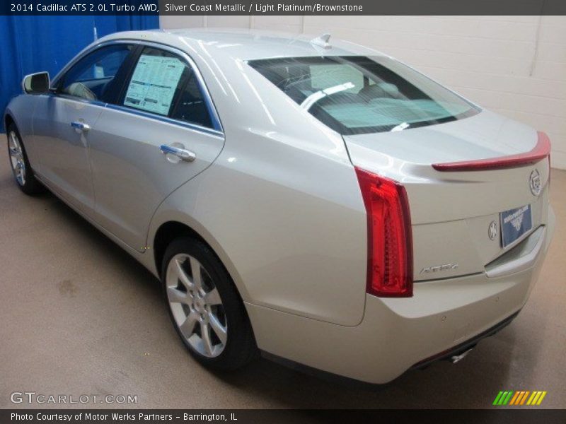 Silver Coast Metallic / Light Platinum/Brownstone 2014 Cadillac ATS 2.0L Turbo AWD