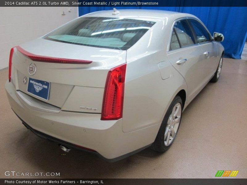 Silver Coast Metallic / Light Platinum/Brownstone 2014 Cadillac ATS 2.0L Turbo AWD