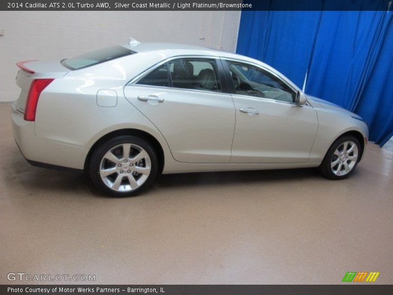 Silver Coast Metallic / Light Platinum/Brownstone 2014 Cadillac ATS 2.0L Turbo AWD
