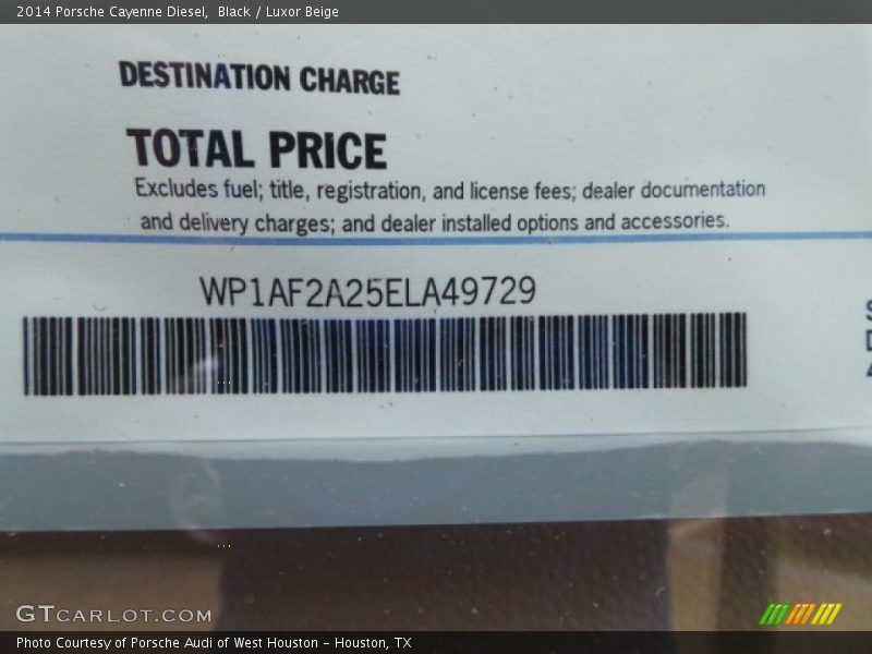 Black / Luxor Beige 2014 Porsche Cayenne Diesel