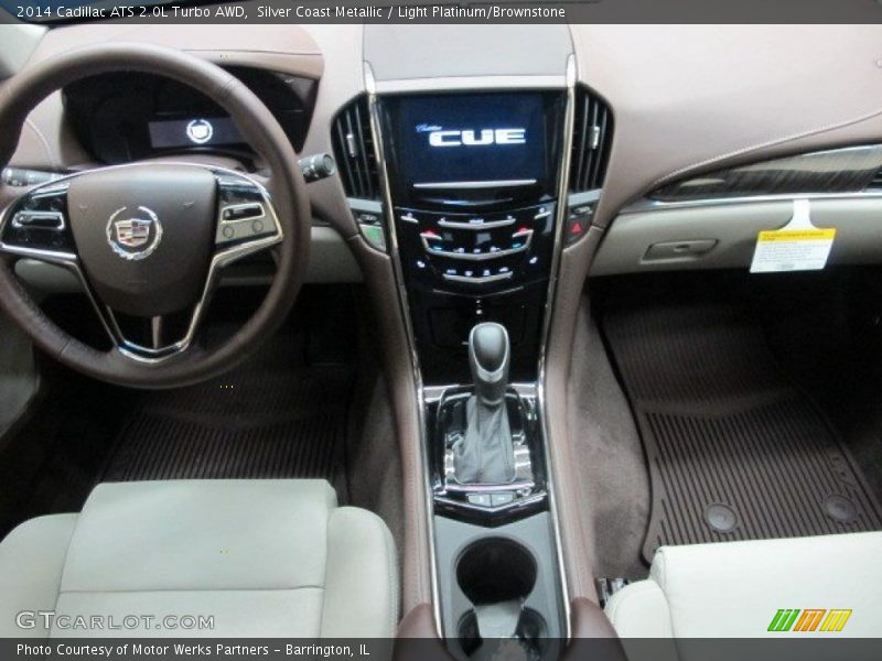 Silver Coast Metallic / Light Platinum/Brownstone 2014 Cadillac ATS 2.0L Turbo AWD