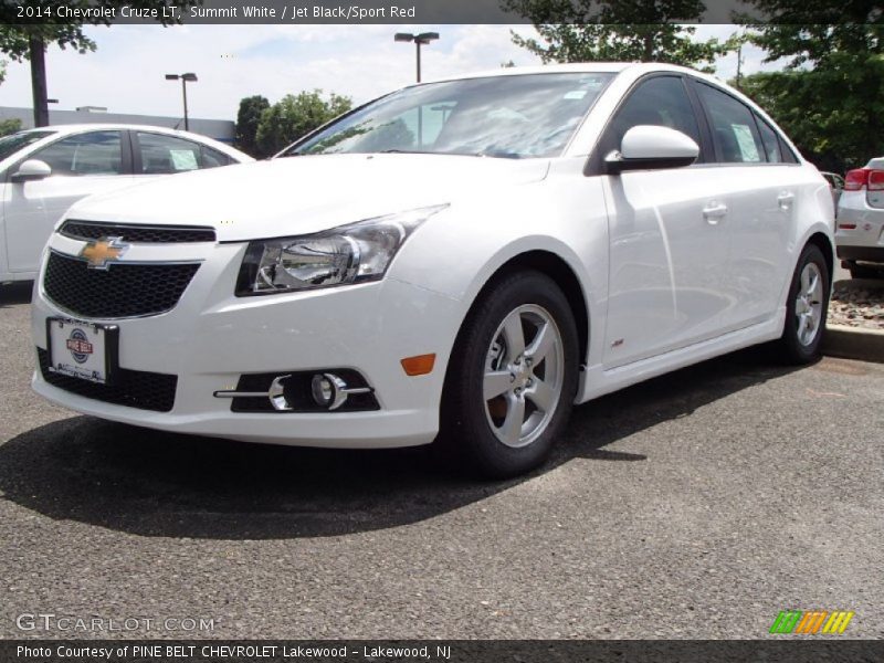 Summit White / Jet Black/Sport Red 2014 Chevrolet Cruze LT