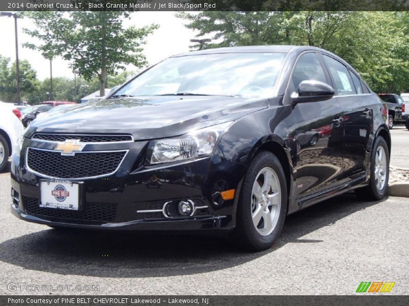 Black Granite Metallic / Jet Black/Sport Red 2014 Chevrolet Cruze LT