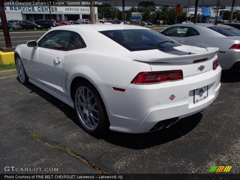 Summit White / Blue 2014 Chevrolet Camaro LT Coupe