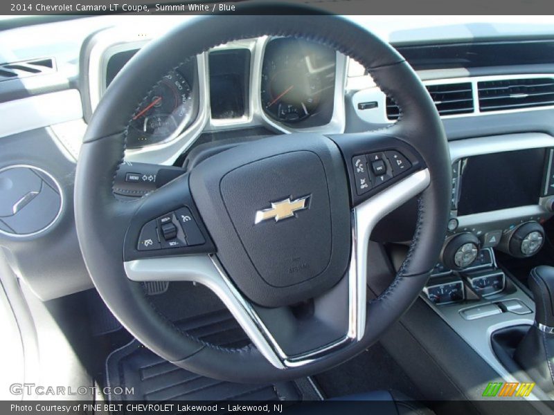 Summit White / Blue 2014 Chevrolet Camaro LT Coupe
