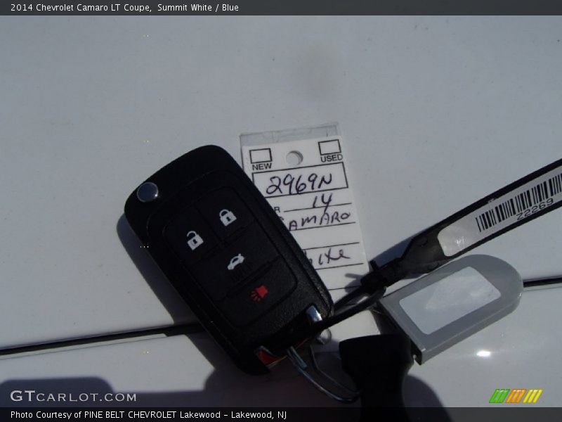 Summit White / Blue 2014 Chevrolet Camaro LT Coupe