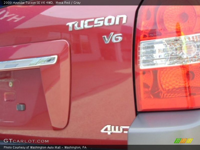 Mesa Red / Gray 2009 Hyundai Tucson SE V6 4WD