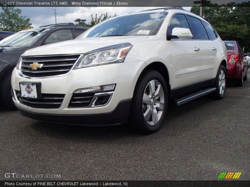 White Diamond Tricoat / Ebony 2015 Chevrolet Traverse LTZ AWD