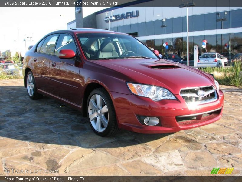 Ruby Red Pearl / Off Black 2009 Subaru Legacy 2.5 GT Limited