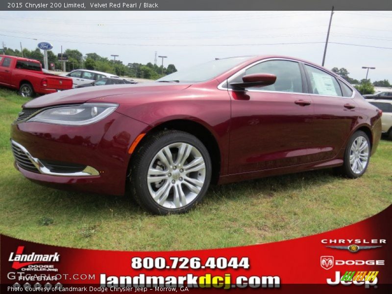 Velvet Red Pearl / Black 2015 Chrysler 200 Limited