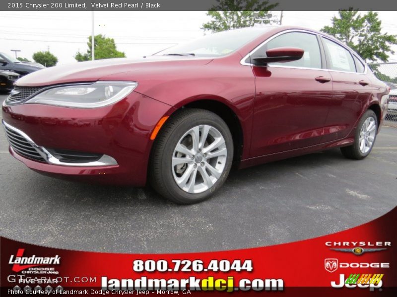 Velvet Red Pearl / Black 2015 Chrysler 200 Limited