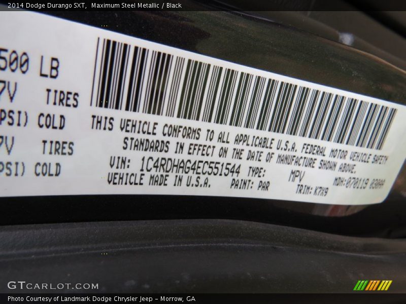 Maximum Steel Metallic / Black 2014 Dodge Durango SXT