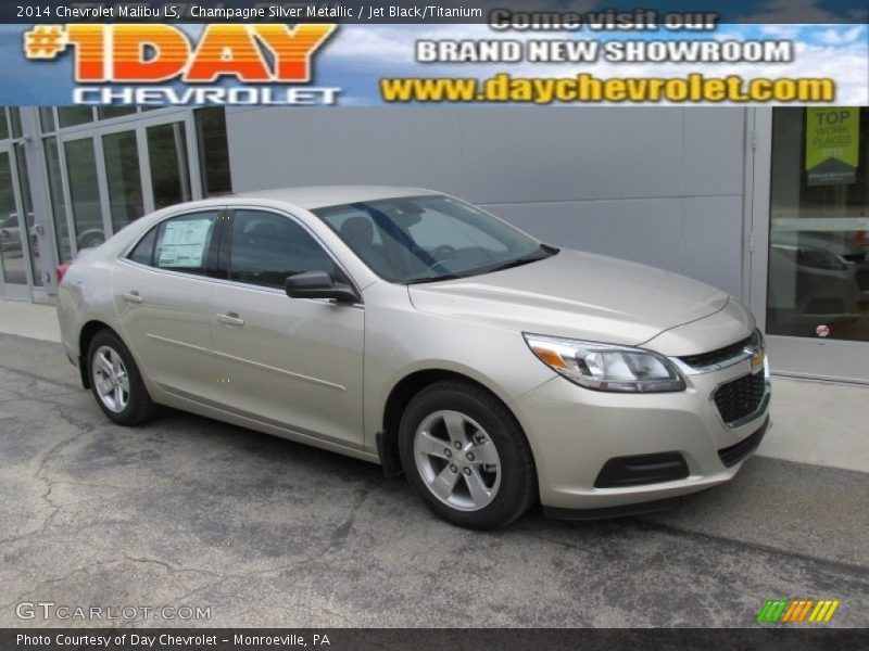 Champagne Silver Metallic / Jet Black/Titanium 2014 Chevrolet Malibu LS