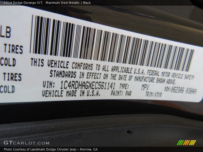 Maximum Steel Metallic / Black 2014 Dodge Durango SXT