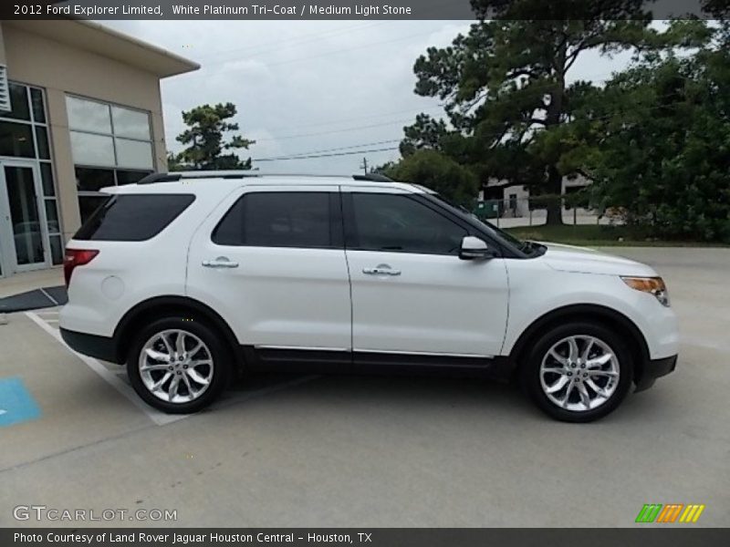 White Platinum Tri-Coat / Medium Light Stone 2012 Ford Explorer Limited