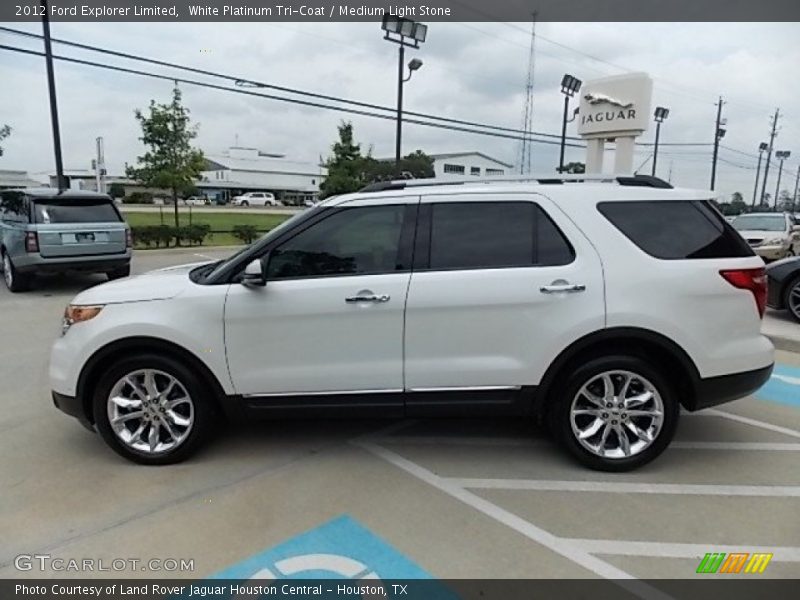 White Platinum Tri-Coat / Medium Light Stone 2012 Ford Explorer Limited