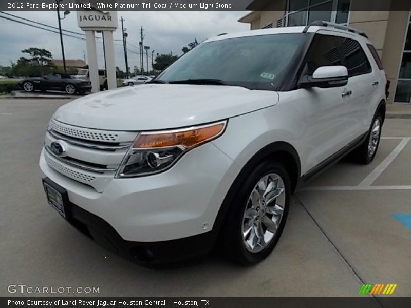White Platinum Tri-Coat / Medium Light Stone 2012 Ford Explorer Limited
