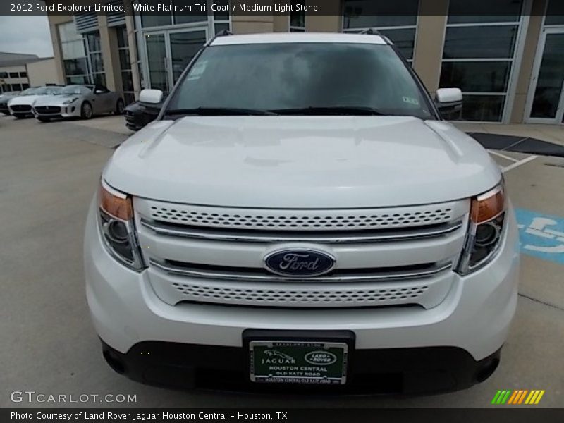 White Platinum Tri-Coat / Medium Light Stone 2012 Ford Explorer Limited