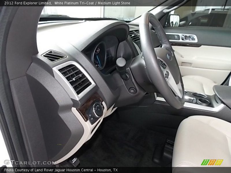 White Platinum Tri-Coat / Medium Light Stone 2012 Ford Explorer Limited