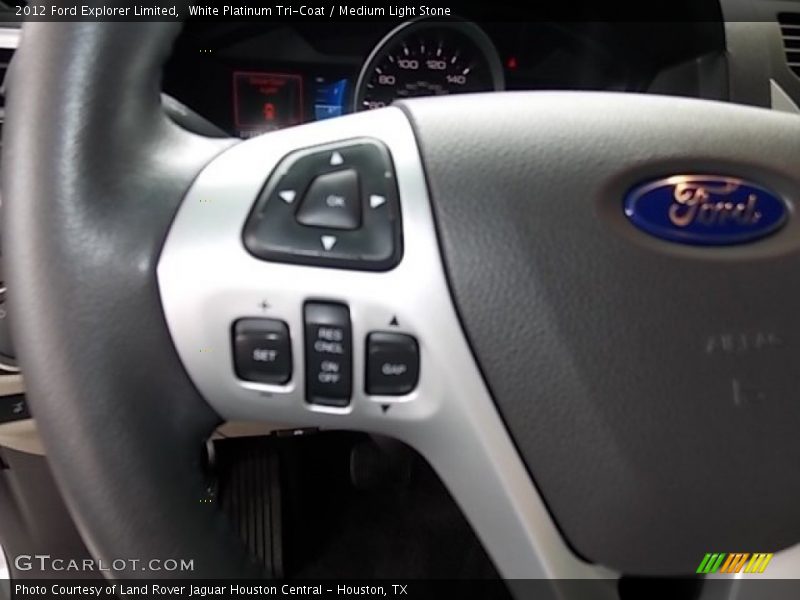 White Platinum Tri-Coat / Medium Light Stone 2012 Ford Explorer Limited