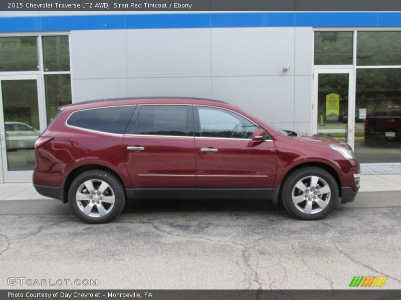 Siren Red Tintcoat / Ebony 2015 Chevrolet Traverse LTZ AWD