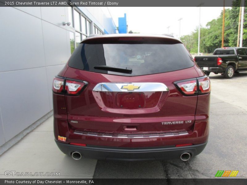 Siren Red Tintcoat / Ebony 2015 Chevrolet Traverse LTZ AWD