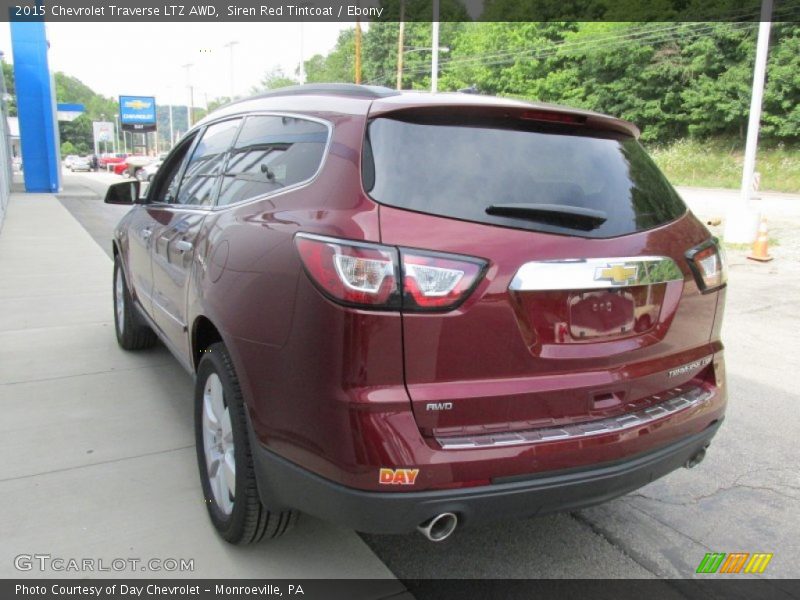 Siren Red Tintcoat / Ebony 2015 Chevrolet Traverse LTZ AWD